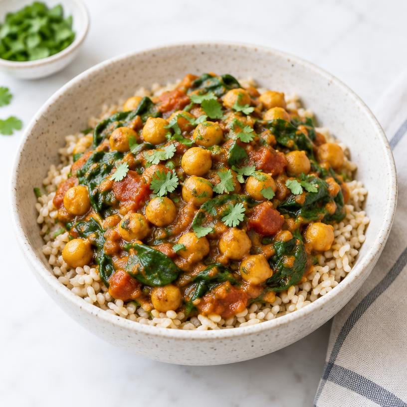 Chickpea & spinach curry