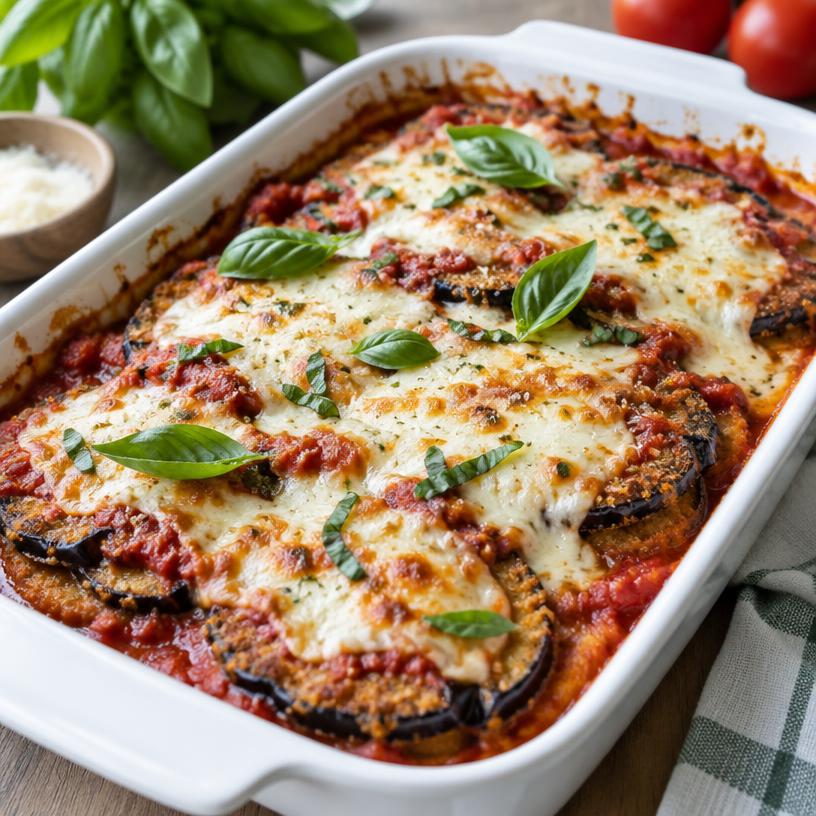 Baked eggplant parmesan