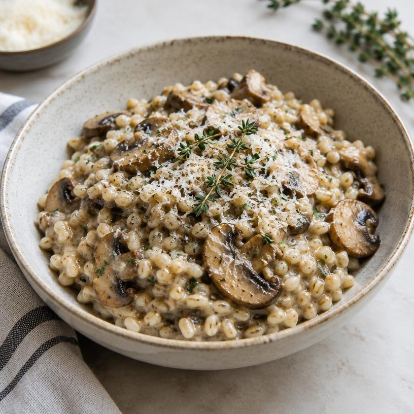 Mushroom barley risotto