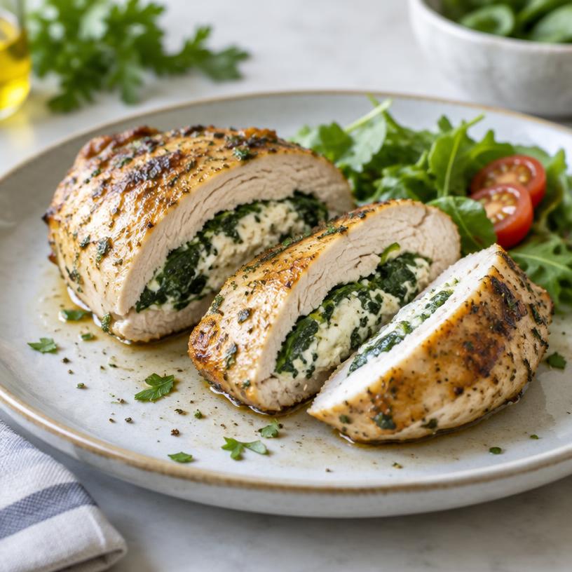 Spinach & ricotta stuffed chicken