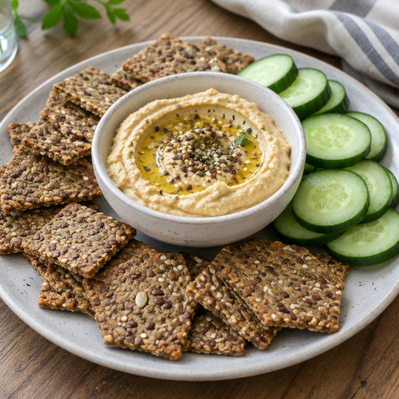 Whole-grain crackers & hummus
