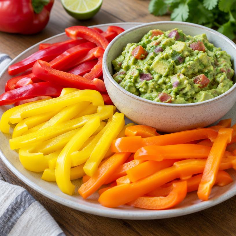 Bell pepper strips & guacamole