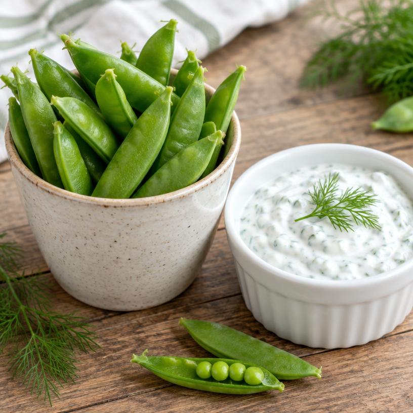 Snap peas & yogurt dip