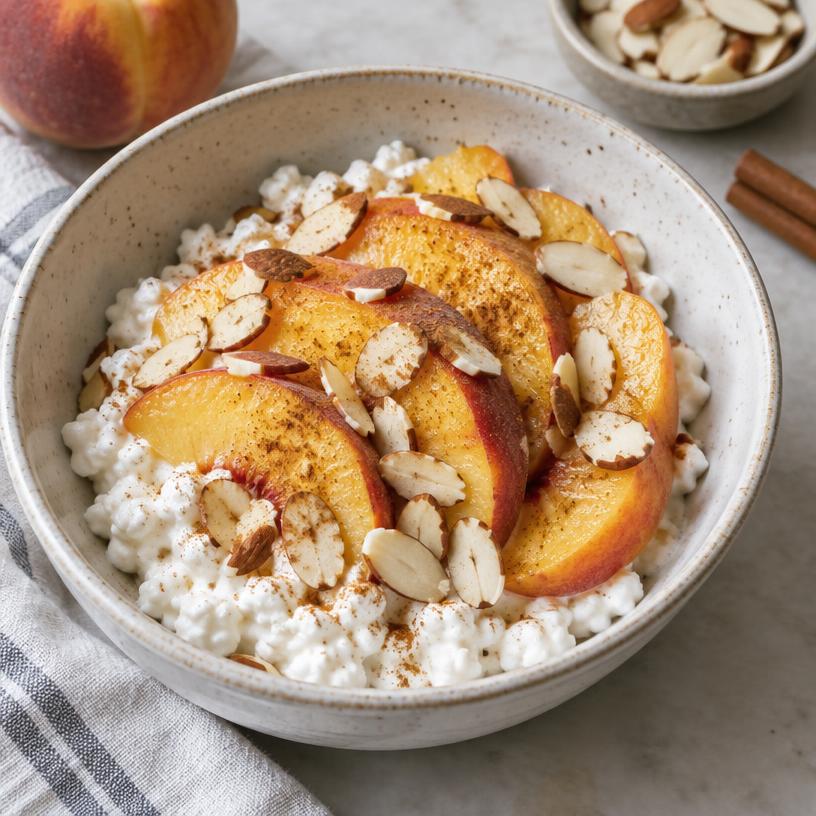 Cottage cheese & peach bowl