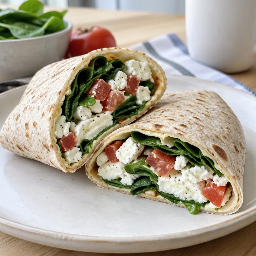 Egg white & veggie breakfast wrap