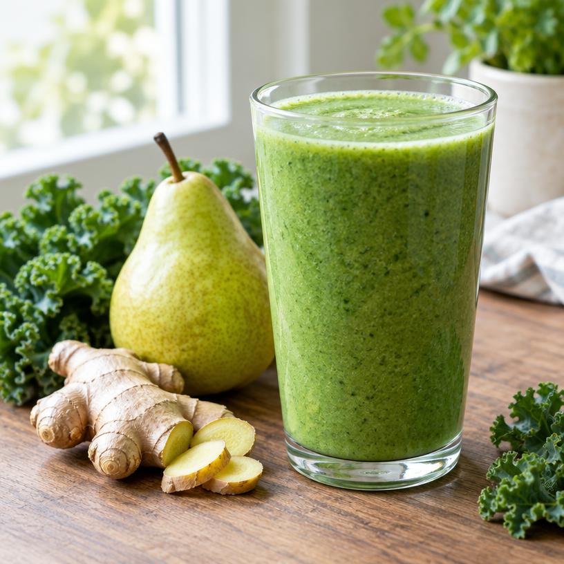 Kale, pear & ginger smoothie