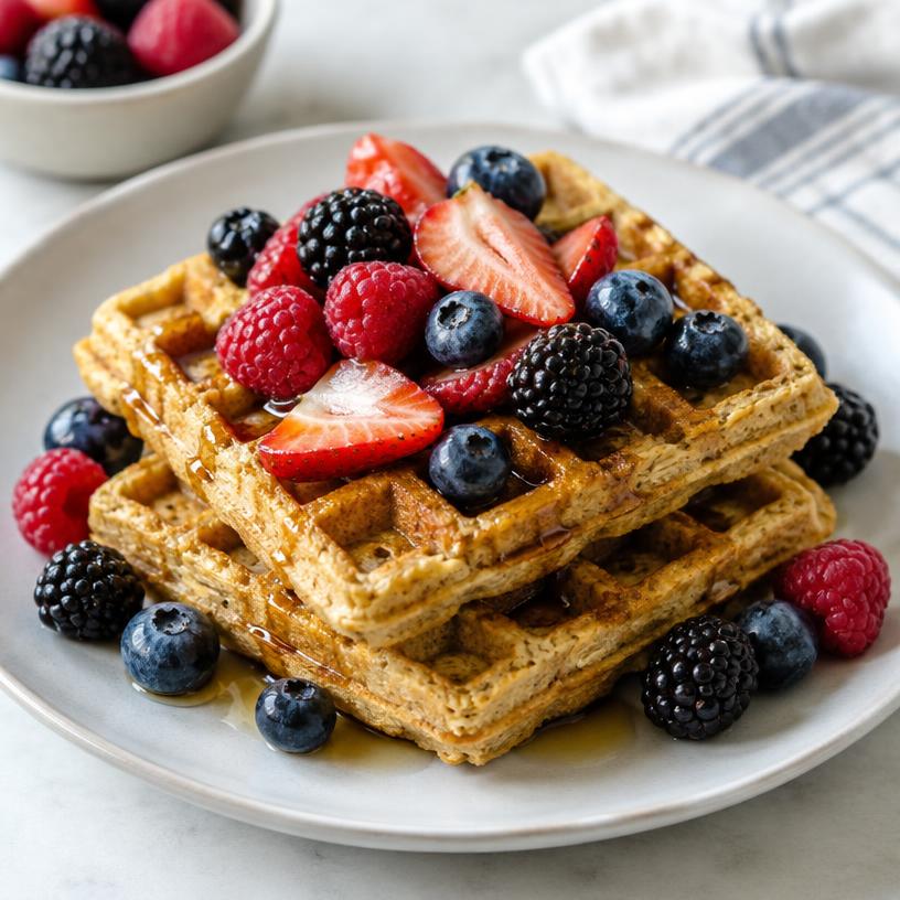 Oat & yogurt protein waffles