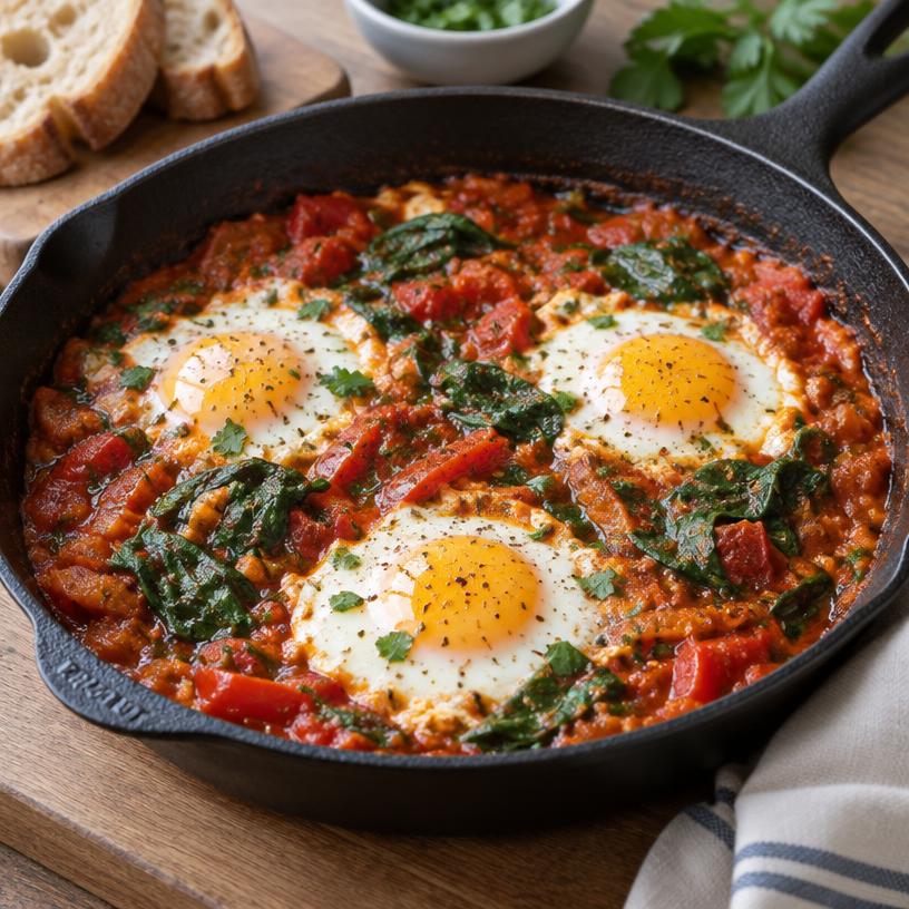 Shakshuka with spinach
