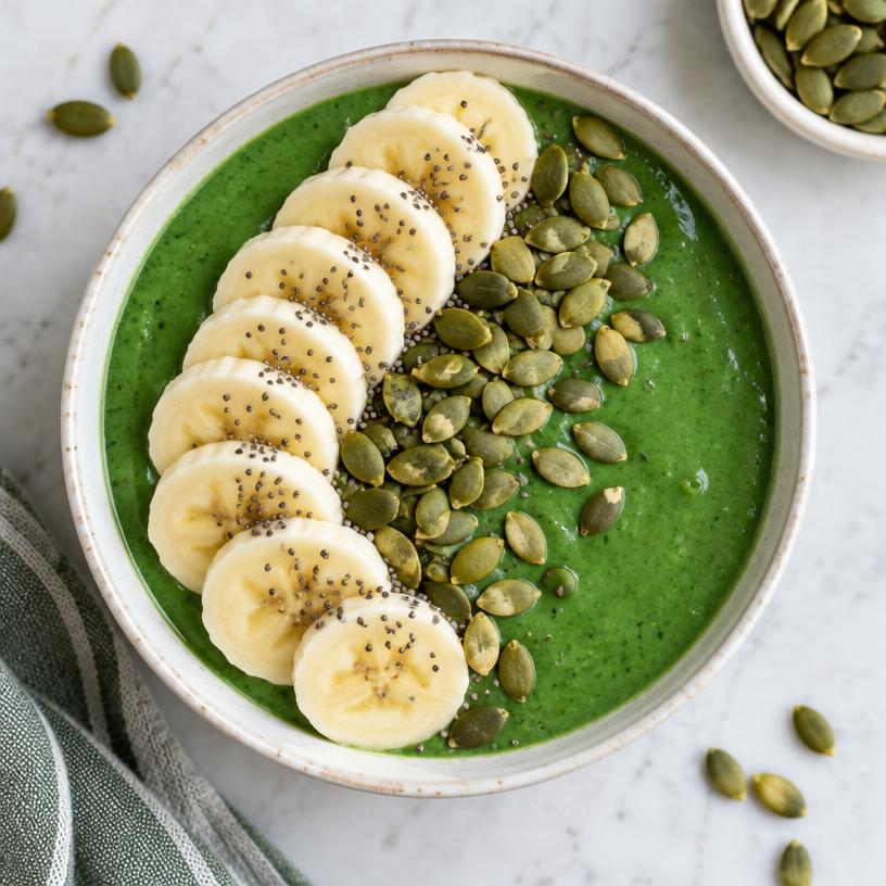 Green berry smoothie bowl