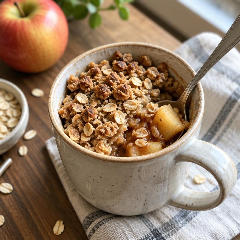 Apple crumble in a mug