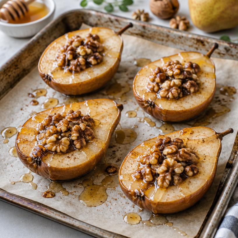 Baked pears with walnuts