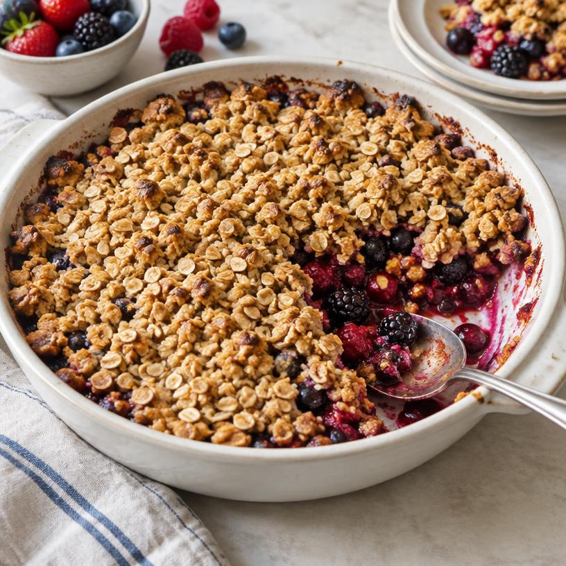 Mixed berry oat crisp