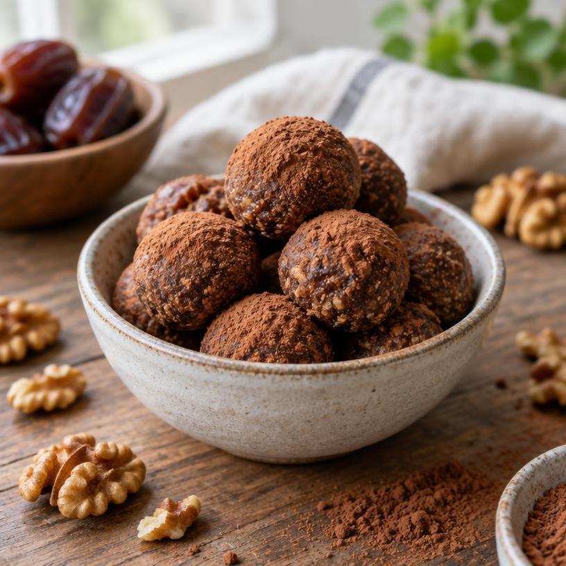 Cocoa date energy balls