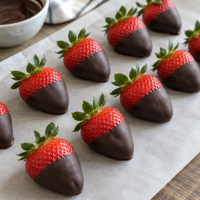 Dark chocolate-dipped strawberries