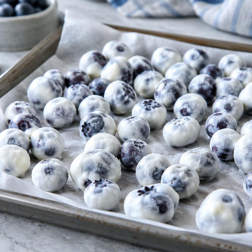 Frozen yogurt blueberry bites