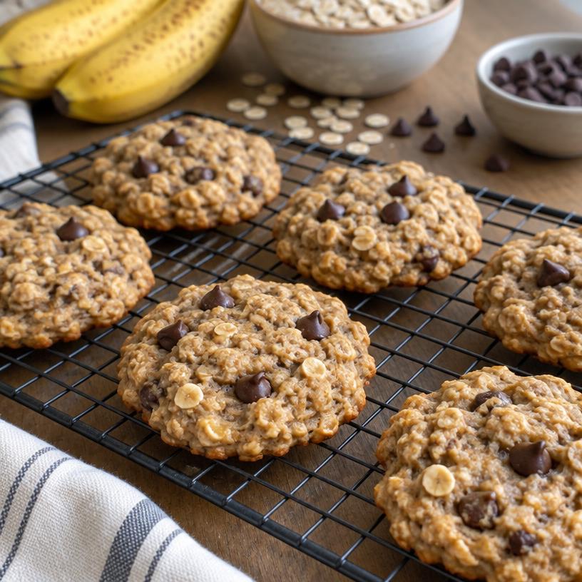 Two-ingredient oat banana cookies