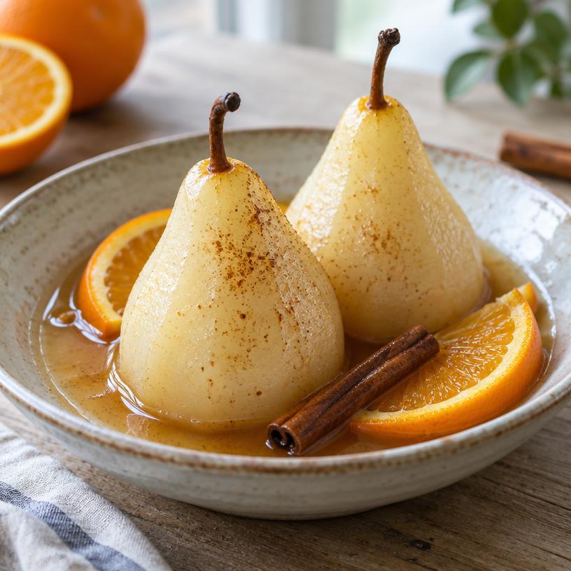 Spiced poached pears