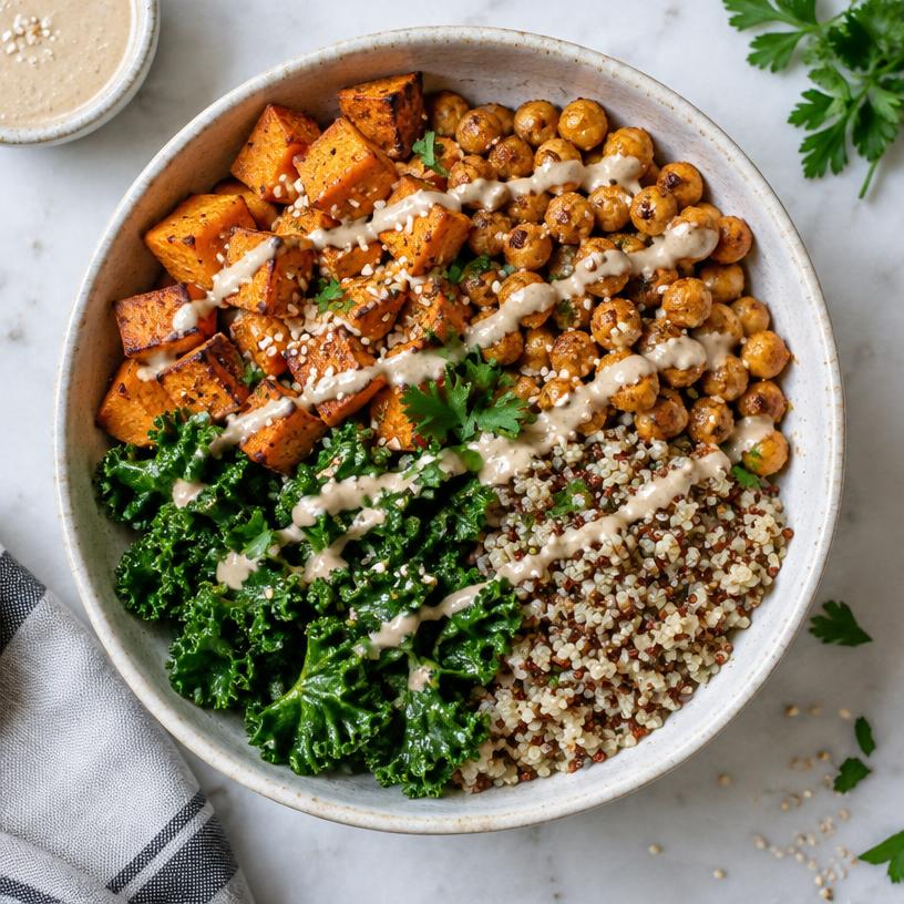 Sweet potato & kale Buddha bowl