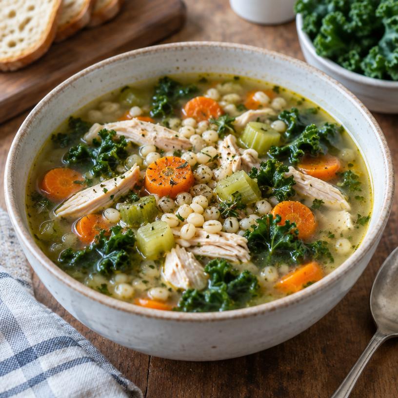 Chicken & vegetable barley soup