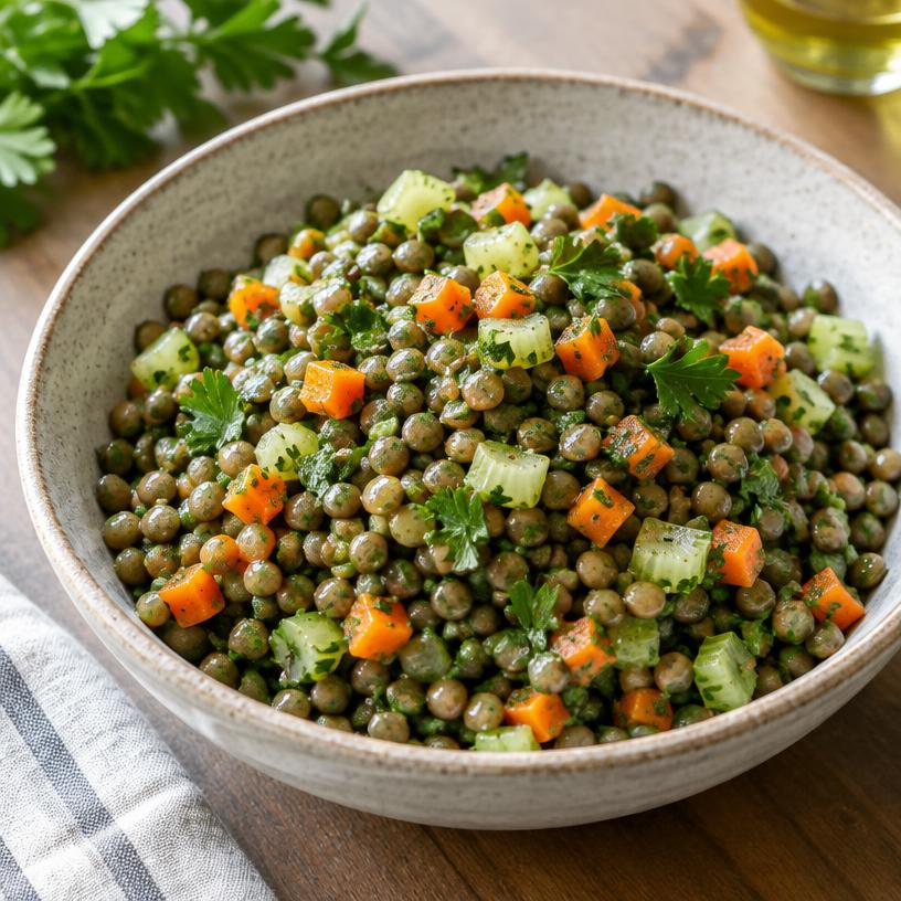 French lentil salad with herbs