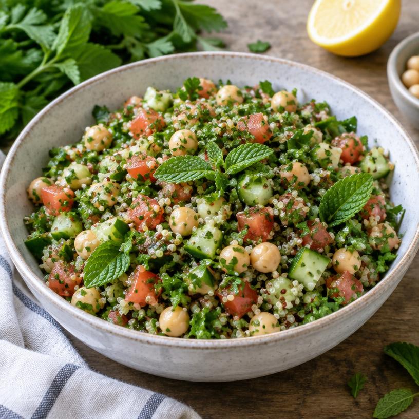Quinoa tabbouleh with chickpeas