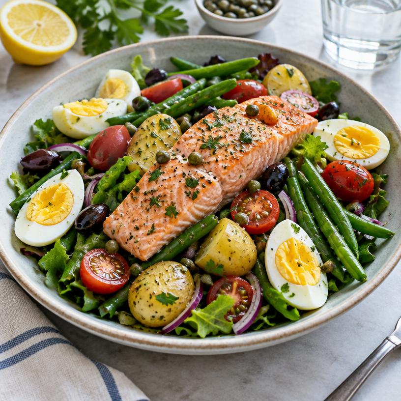 Salmon niçoise salad
