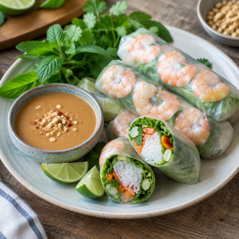 Fresh shrimp spring rolls