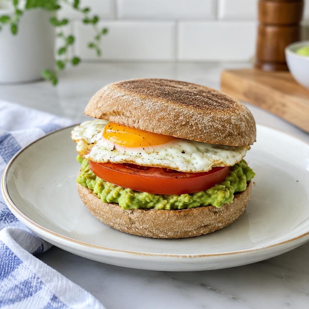 Egg & avocado English muffin