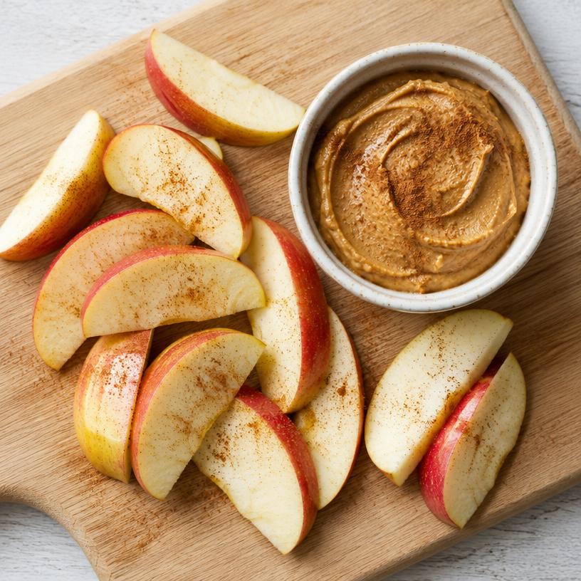 Apple slices with peanut butter