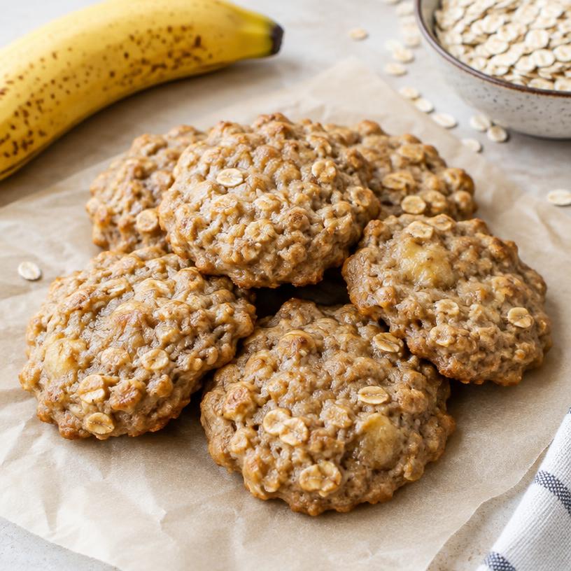 Two-ingredient banana oat cookies