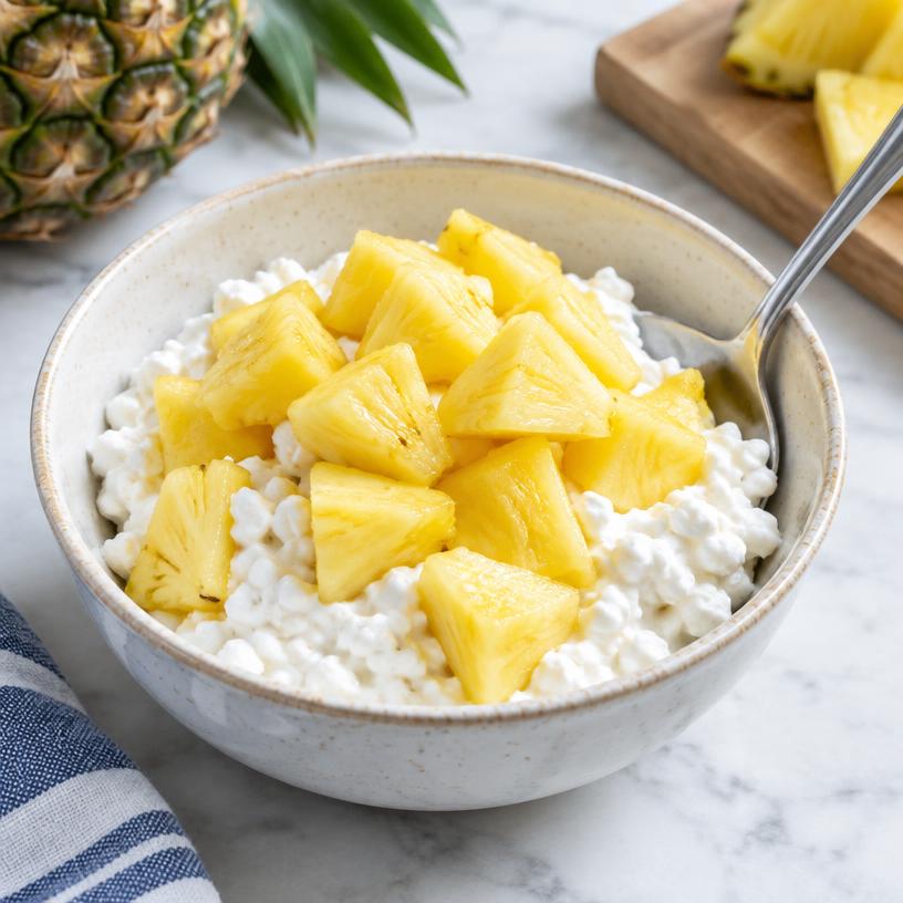 Cottage cheese with pineapple