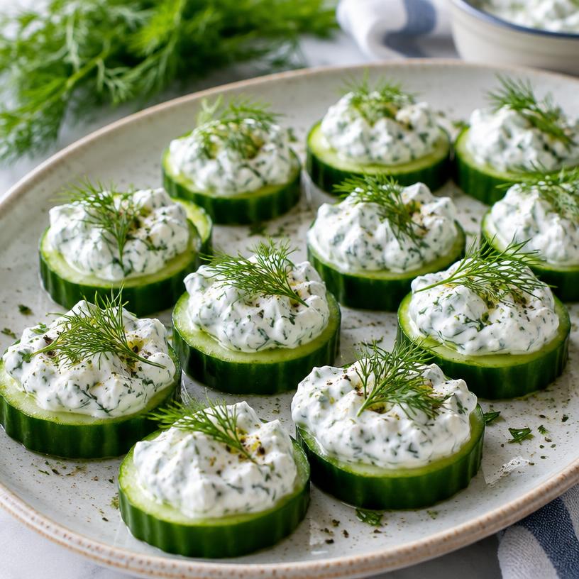 Cucumber herb yogurt rounds