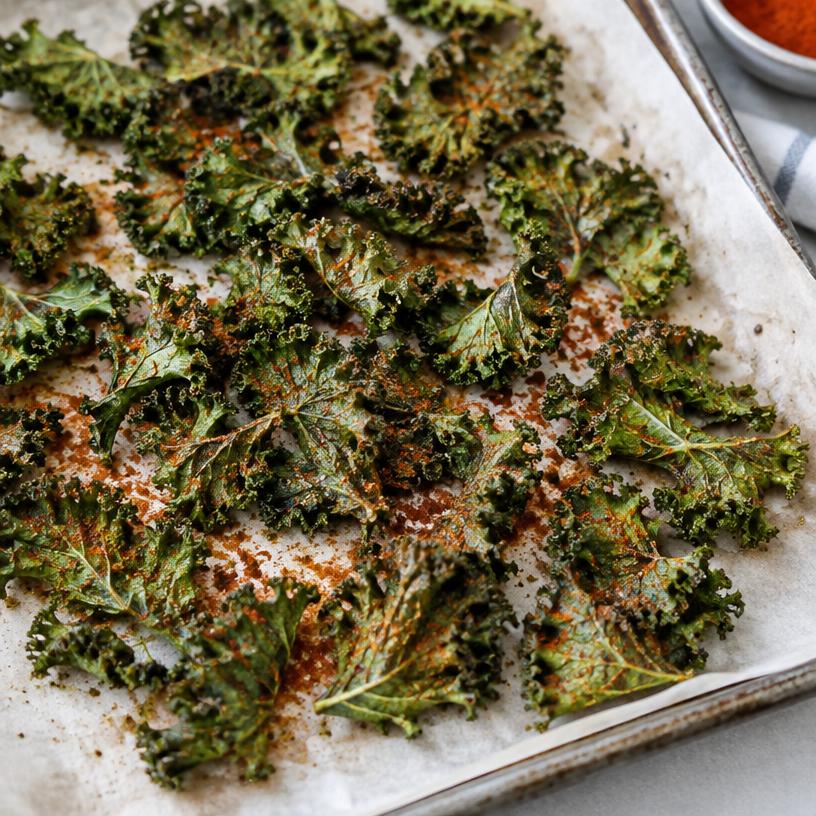 Baked kale chips