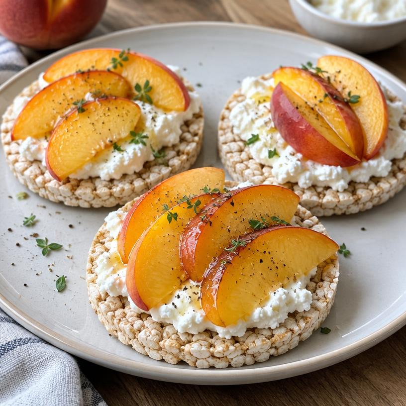 Peach & ricotta rice cakes