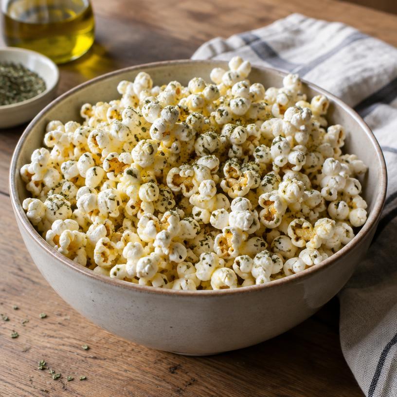 Herb olive oil popcorn