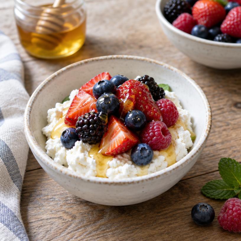 Ricotta with berries and honey