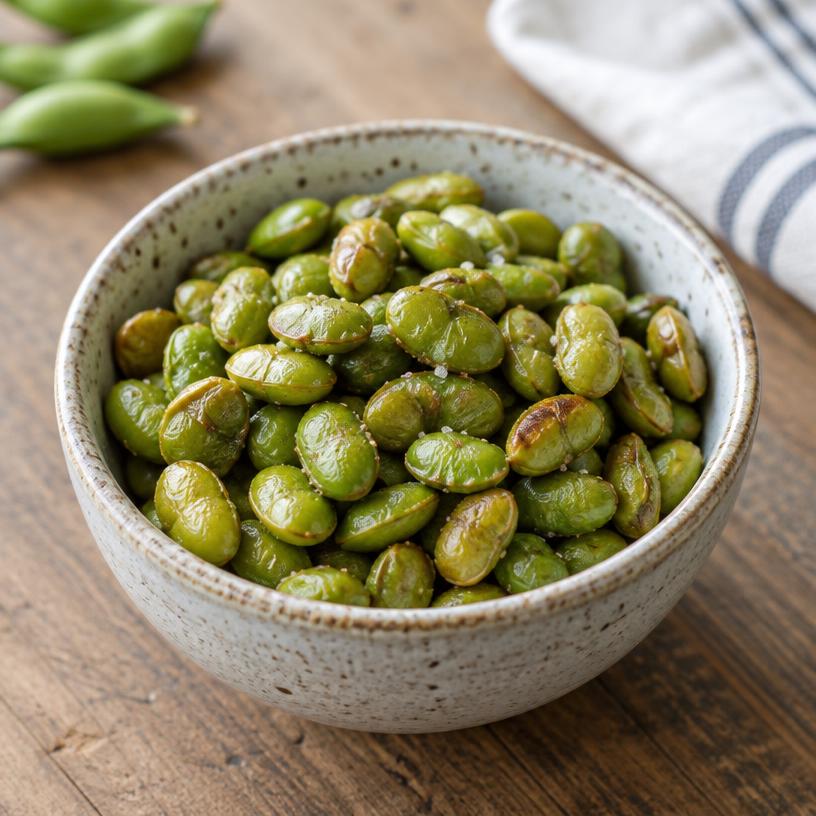 Crunchy roasted edamame