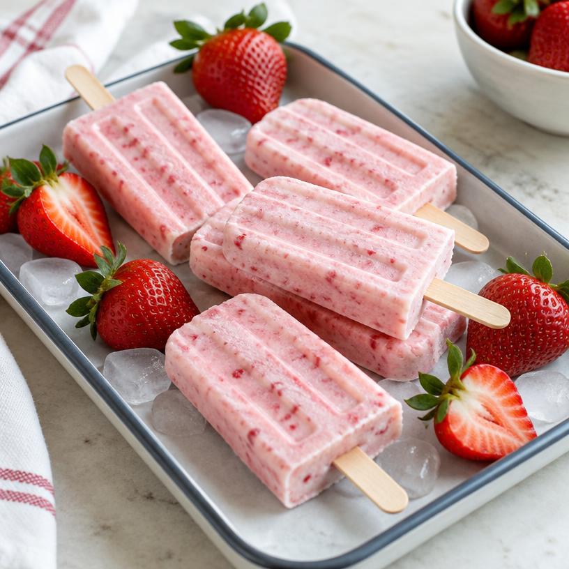 Strawberry yogurt pops