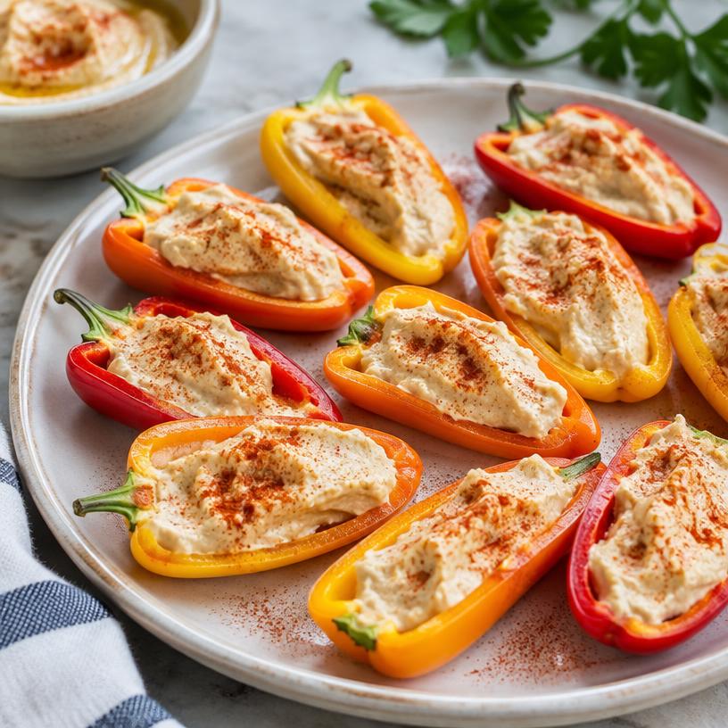 Hummus-stuffed mini peppers