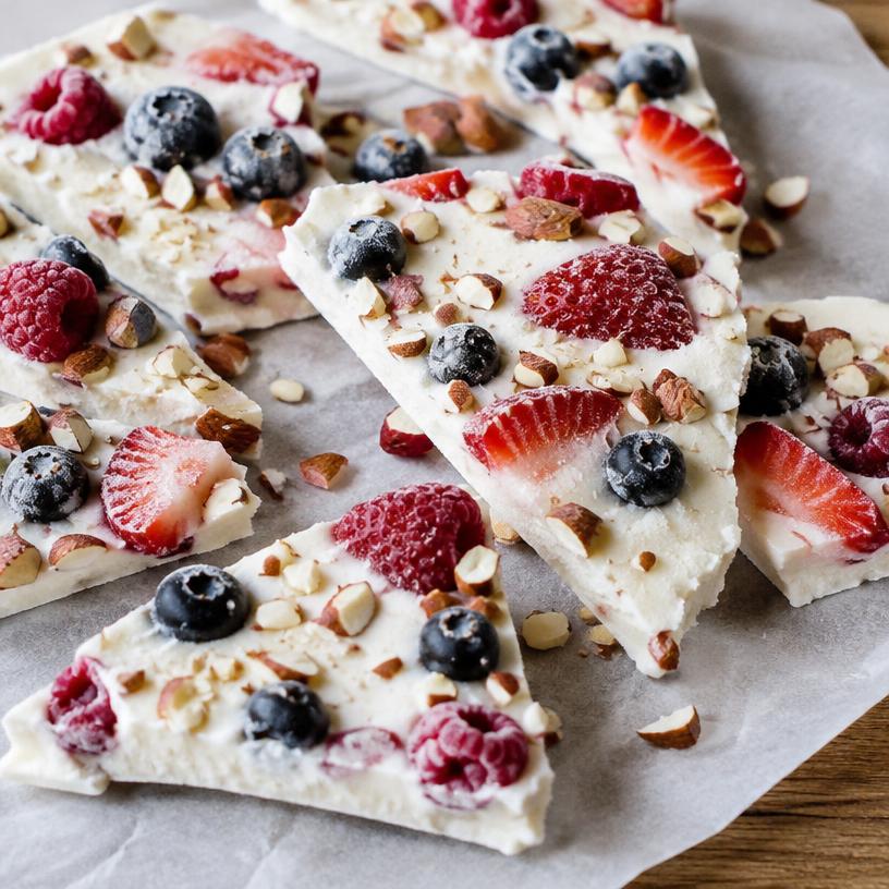 Frozen yogurt berry bark