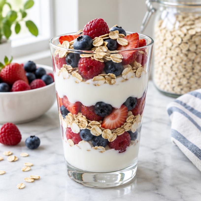 Berry yogurt parfait cup