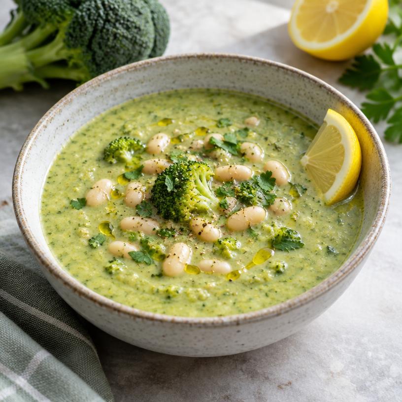 Broccoli white bean soup