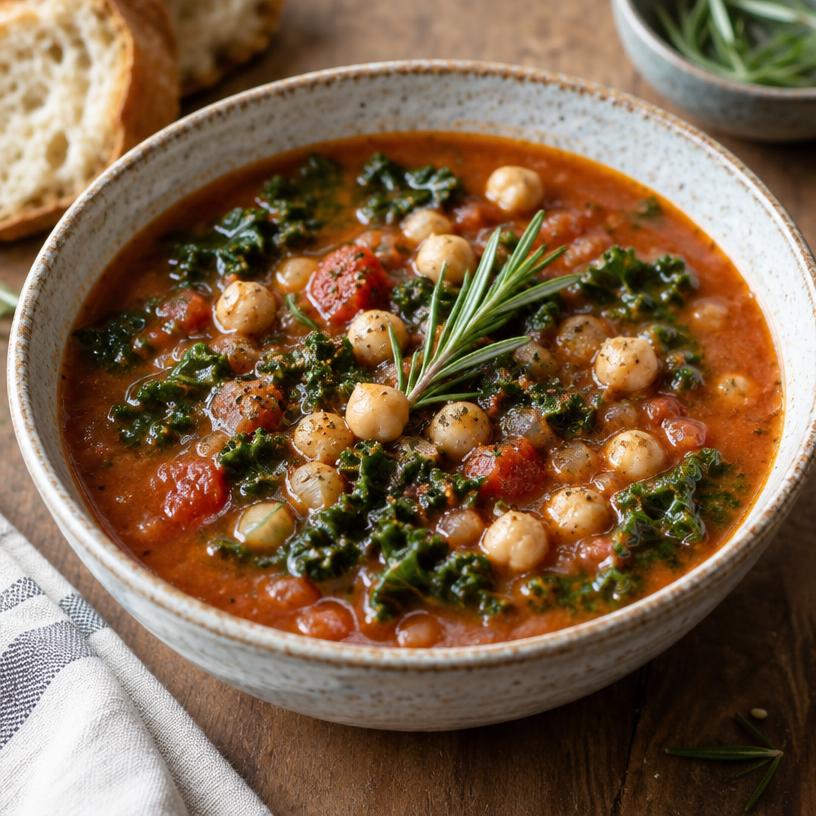 Tuscan chickpea kale soup
