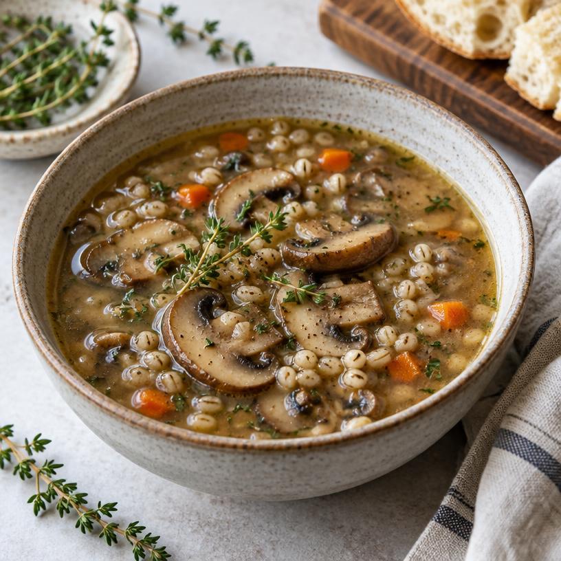 Mushroom barley soup