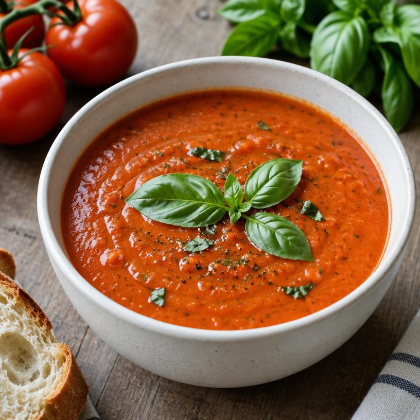 Roasted tomato basil soup